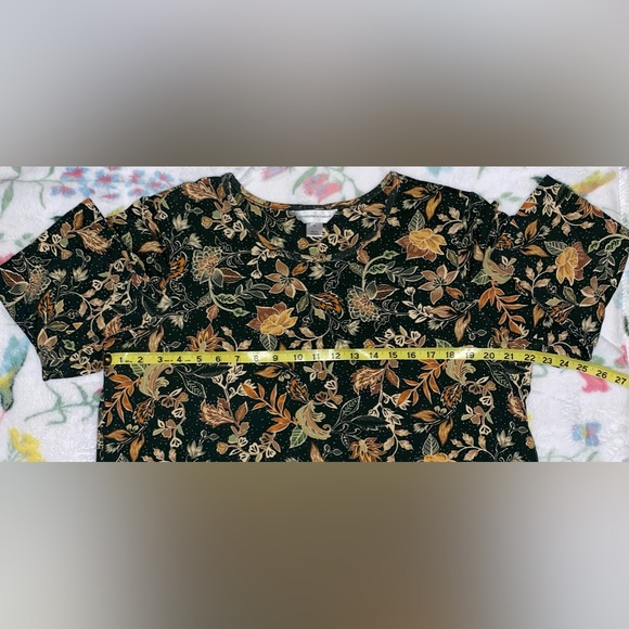 Christopher&Banks 3/4 Length Fall Floral Shirt - Picture 4 of 6